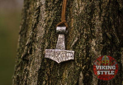 Mjölnir Pendant - Stripe, 925 Silver