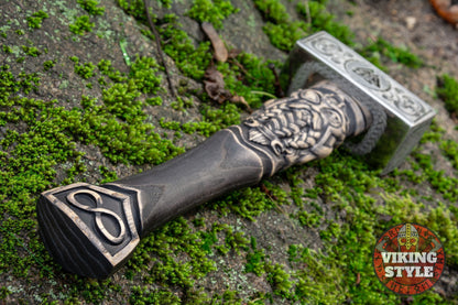 Handmade Viking Hammer - Odin & Valknut