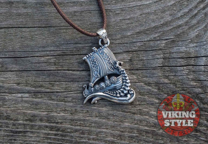 Viking Ship Pendant II - Drakkar, 925 Silver